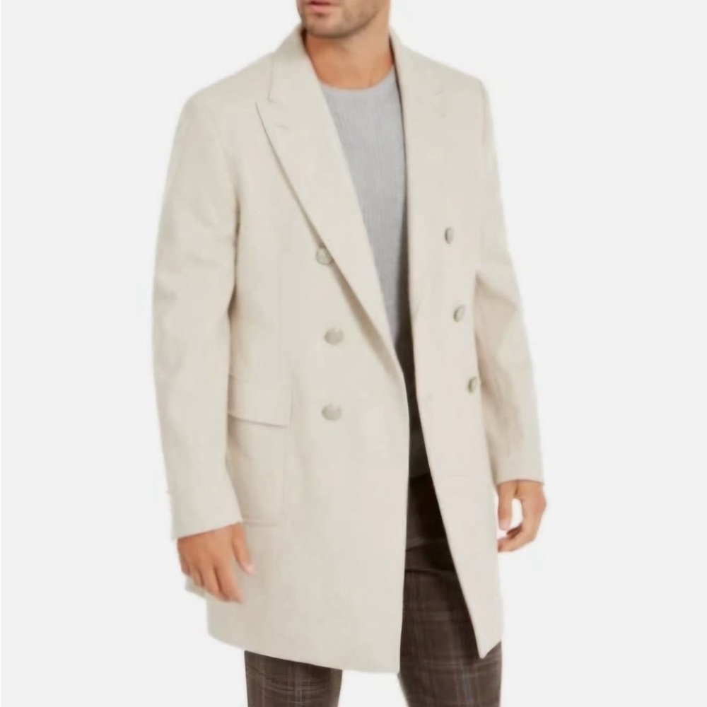TALLIA Men’s Double Breasted Wool Blend Coat
